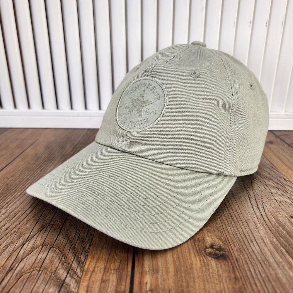Converse Mono Chuck Taylor All Star Patch Baseball Hat Sage Green Canvas Cap